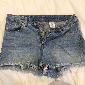 Denim high waisted shorts